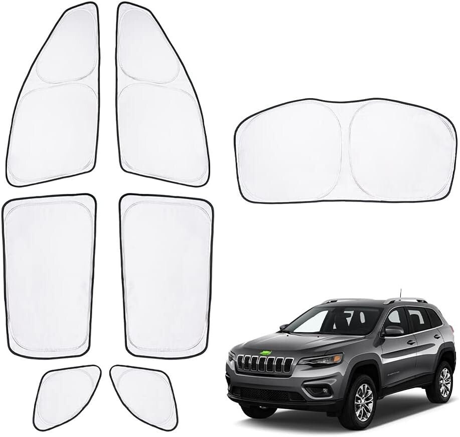 Custom Fit Car Sunshade for 2014-2023 Jeep Cherokee - 7pcs Privacy UV Protection