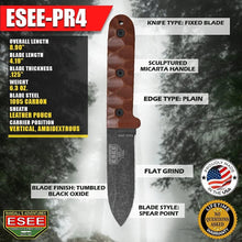 Load image into Gallery viewer, Premium Bushcraft PR4 Knife - Field Tested, Micarta Handle, Lifetime Warranty