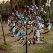 Load image into Gallery viewer, Large 15'' Copper Wind Spinner - Beautiful Kinetic Metal Yard Decor 360°