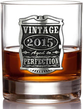 Load image into Gallery viewer, Vintage 2015 Ten-Year Anniversary Whisky Rocks Glass - Handmade &amp; Elegant Gift