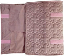 Load image into Gallery viewer, Elegant Portable Jewelry Roll in Embroidery Pink Velvet - 16 Holder Capacity