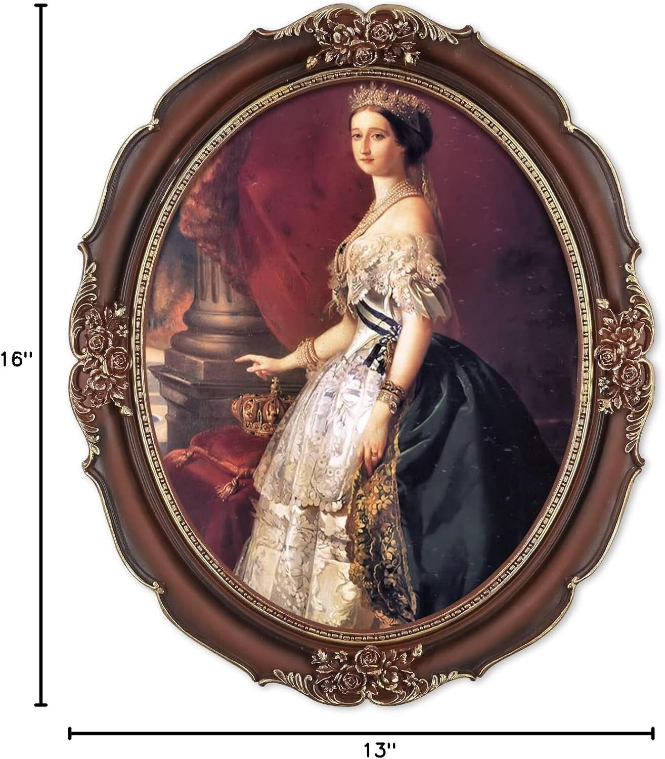 Handcrafted 11x14 Oval Picture Frame with Floral Design -Luxury Home Accessory