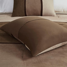 Load image into Gallery viewer, Geometric Pieced Stripe Comforter Set King - 7-Piece Faux Suede Collection