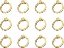 Load image into Gallery viewer, Versatile 12 Pcs Solid Brass Cabinet Ring Pulls - Gold Handles for DIY Projects
