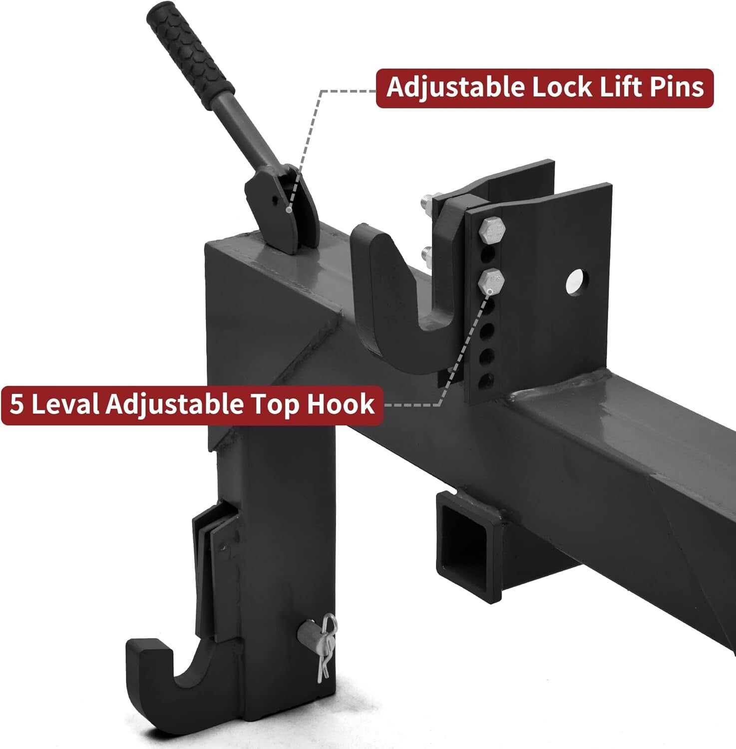 Category 1 Tractor 3-Pt Attachment with 2" Receiver and 5-Level Adjustability
