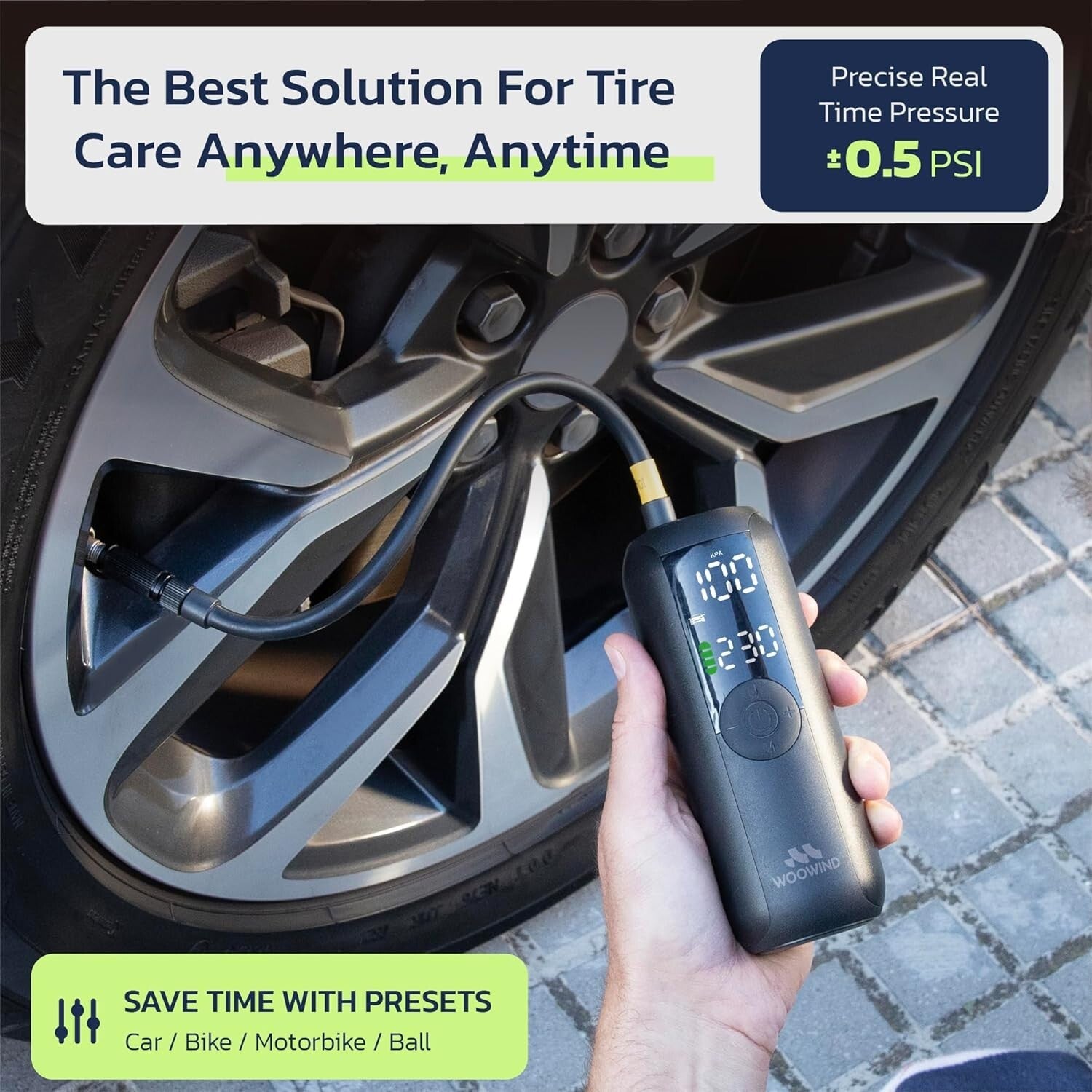 150 PSI Portable Air Compressor & Tire Inflator with Digital Gauge - Lightweight