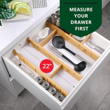 Load image into Gallery viewer, Expandable Drawer Organization Set in Bamboo - Adjustable Dividers for Max Space