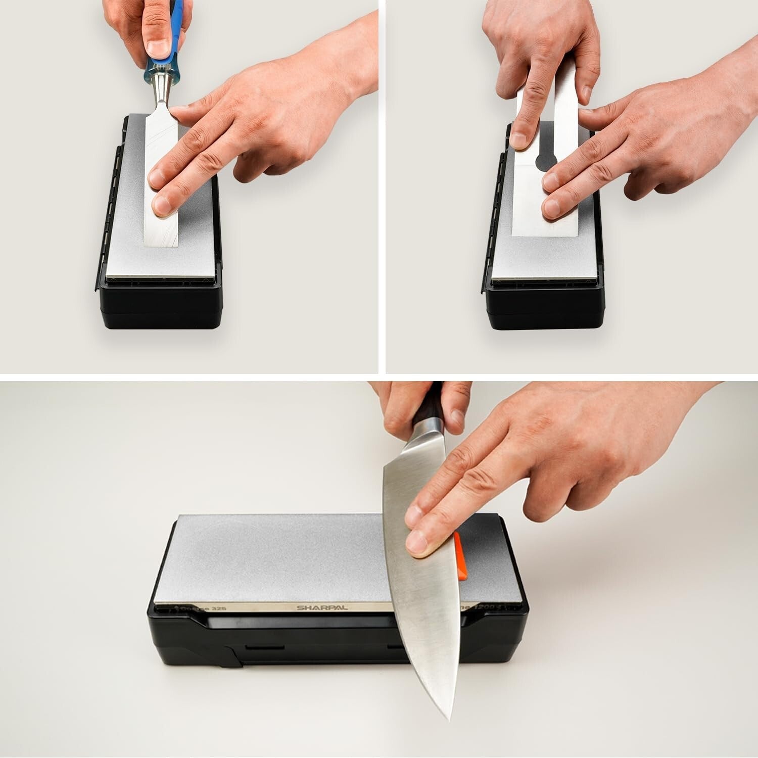 8x3 Double-Sided Diamond Whetstone with Angle Guide & Non-Slip Storage Base