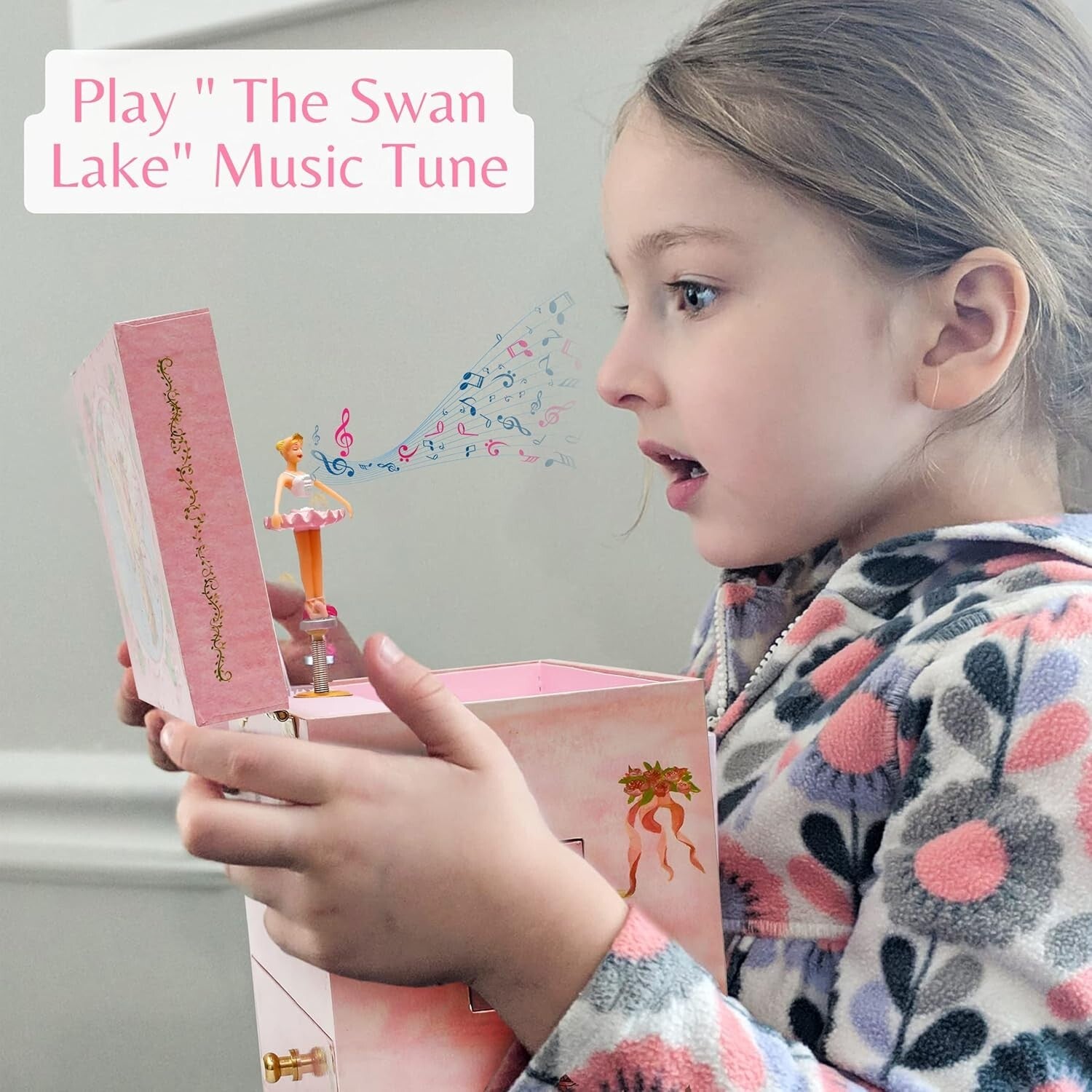 Magical Musical Jewelry Box with 4 Drawers and Ballerina Figurine - Gift Ready
