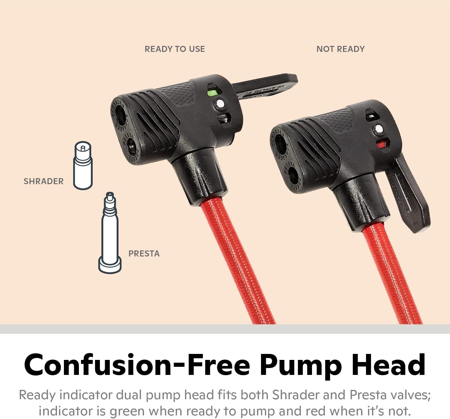 Dual Head Floor Bike Pump - 160 PSI, Portable & Versatile for All Cyclists