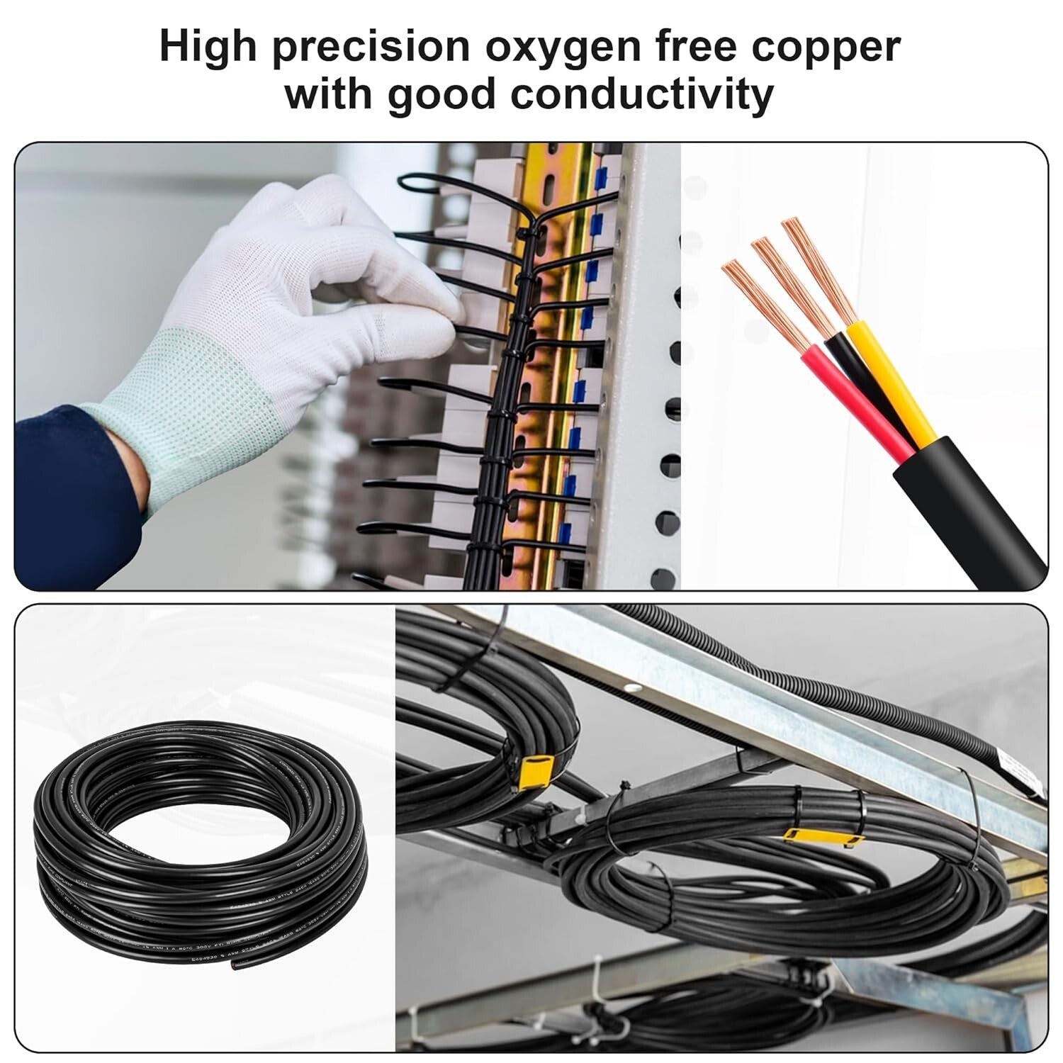 50FT 16 Gauge 3 Conductor Oxygen-Free Copper Cable for LED & Automotive Use