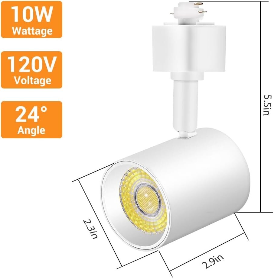 Adjustable 12-Pack LED Track Lighting Heads, Flicker-Free with 5 Color Options