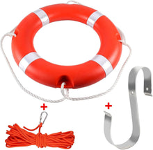 Load image into Gallery viewer, Portable Life Ring for Boating 23" with 50ft Lifesaving Rope - Safety First