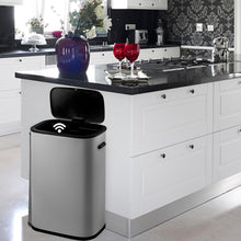 Load image into Gallery viewer, Stylish 14.5 Gallon Touchless Trash Can - Durable Stainless Steel with Sensor