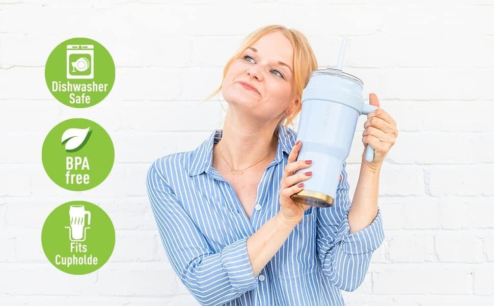 Heavy-Duty 40 Oz Mug Tumbler with Handle - Perfect for Hot & Cold Drinks