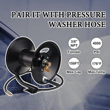 Load image into Gallery viewer, Stainless Steel 150ft Hose Reel with Swivel Arm - Max 4000 PSI Pressure Capacity
