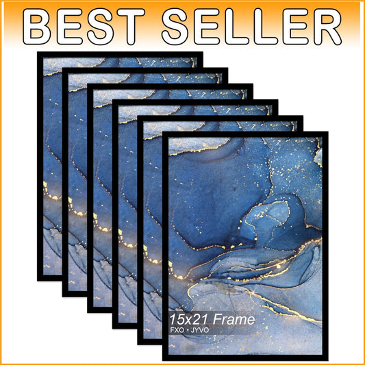 15x21 Rectangular Picture Frame Set of 6 - Modern Black Frames for Any Occasion