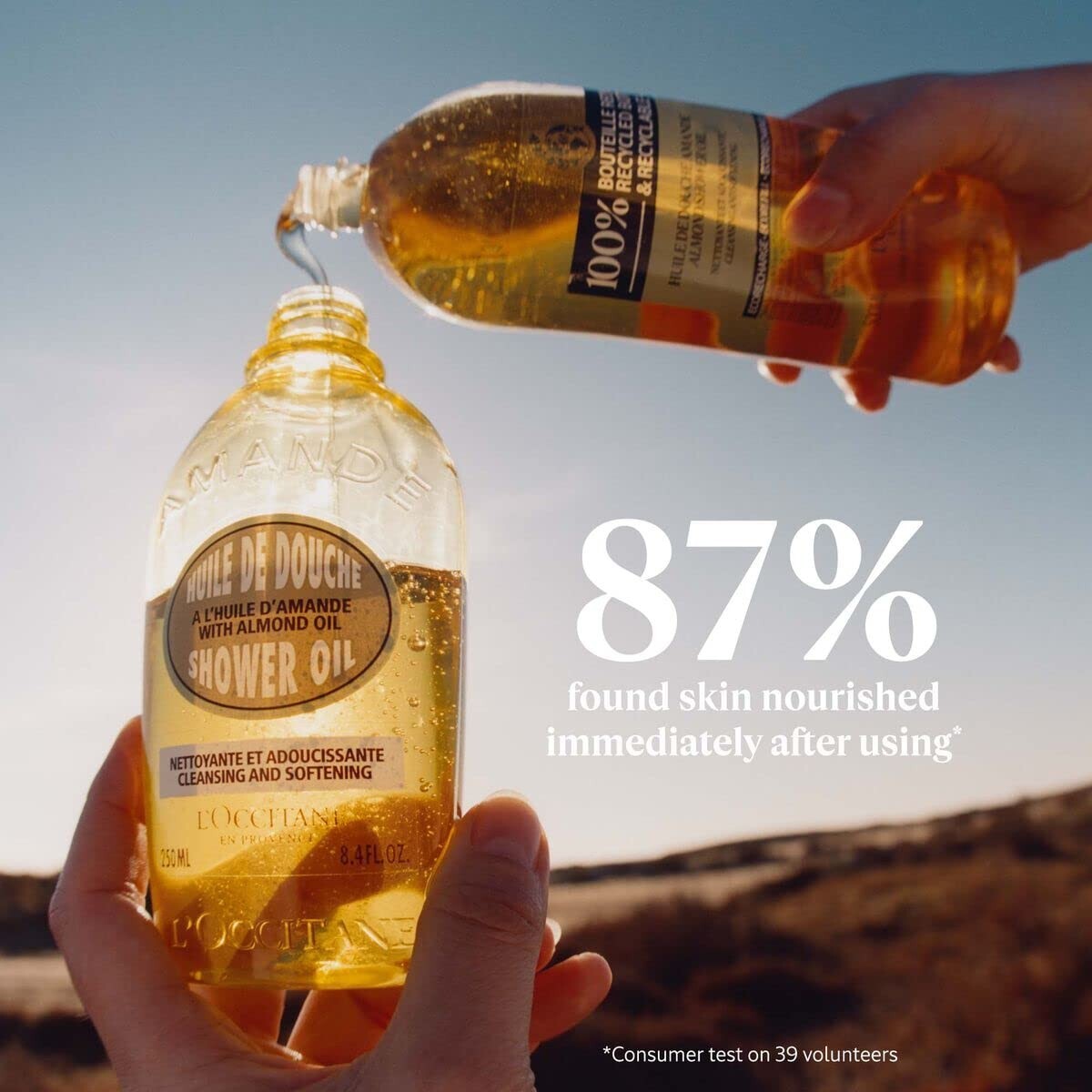 Almond-Scented Shower Oil & Body Wash - Softening Cleanser and Shaving Base