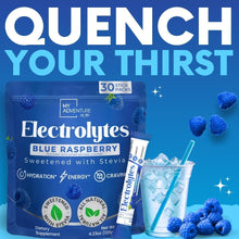 Load image into Gallery viewer, Caffeine-Free Blue Raspberry Electrolytes Powder - 30 Pack for Refreshing Energy
