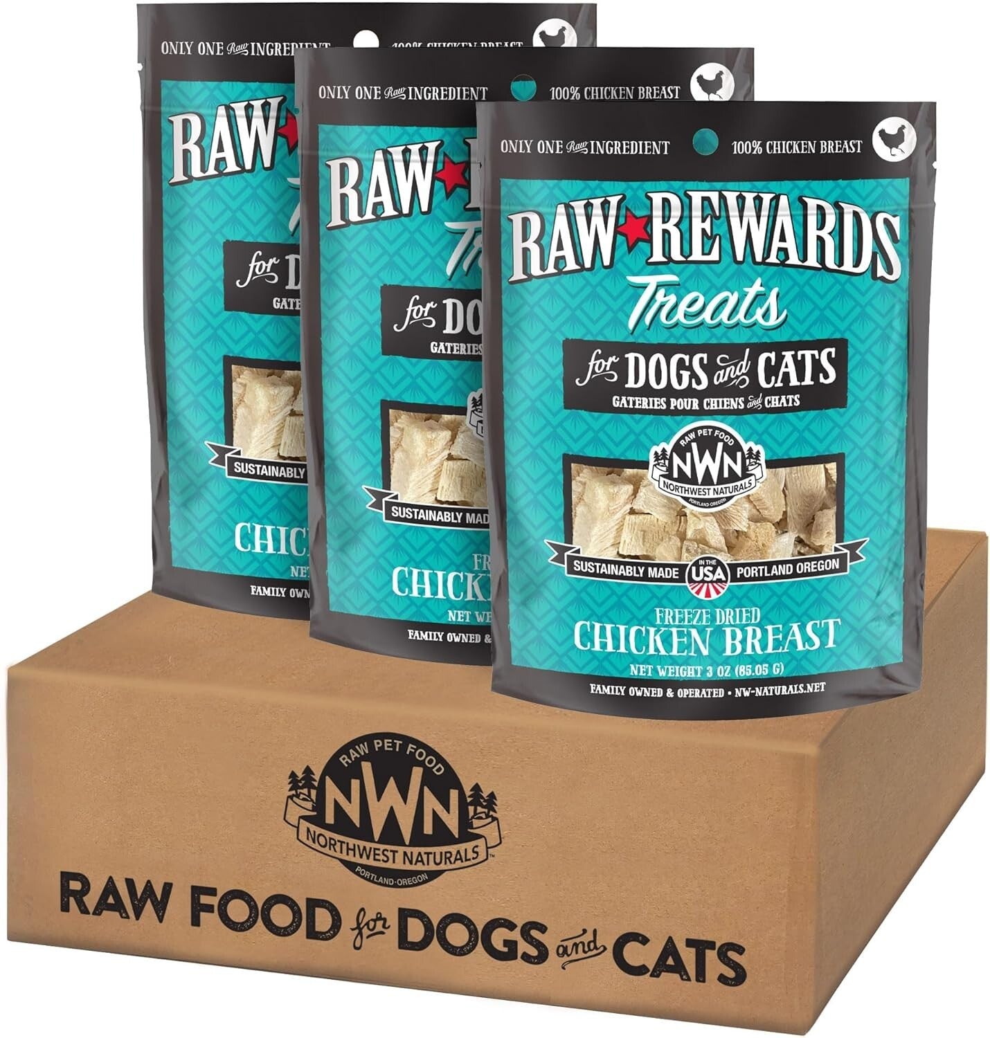 Raw Chicken Breast Treats - Human-Grade Freeze-Dried, Perfect for Dogs and Cats