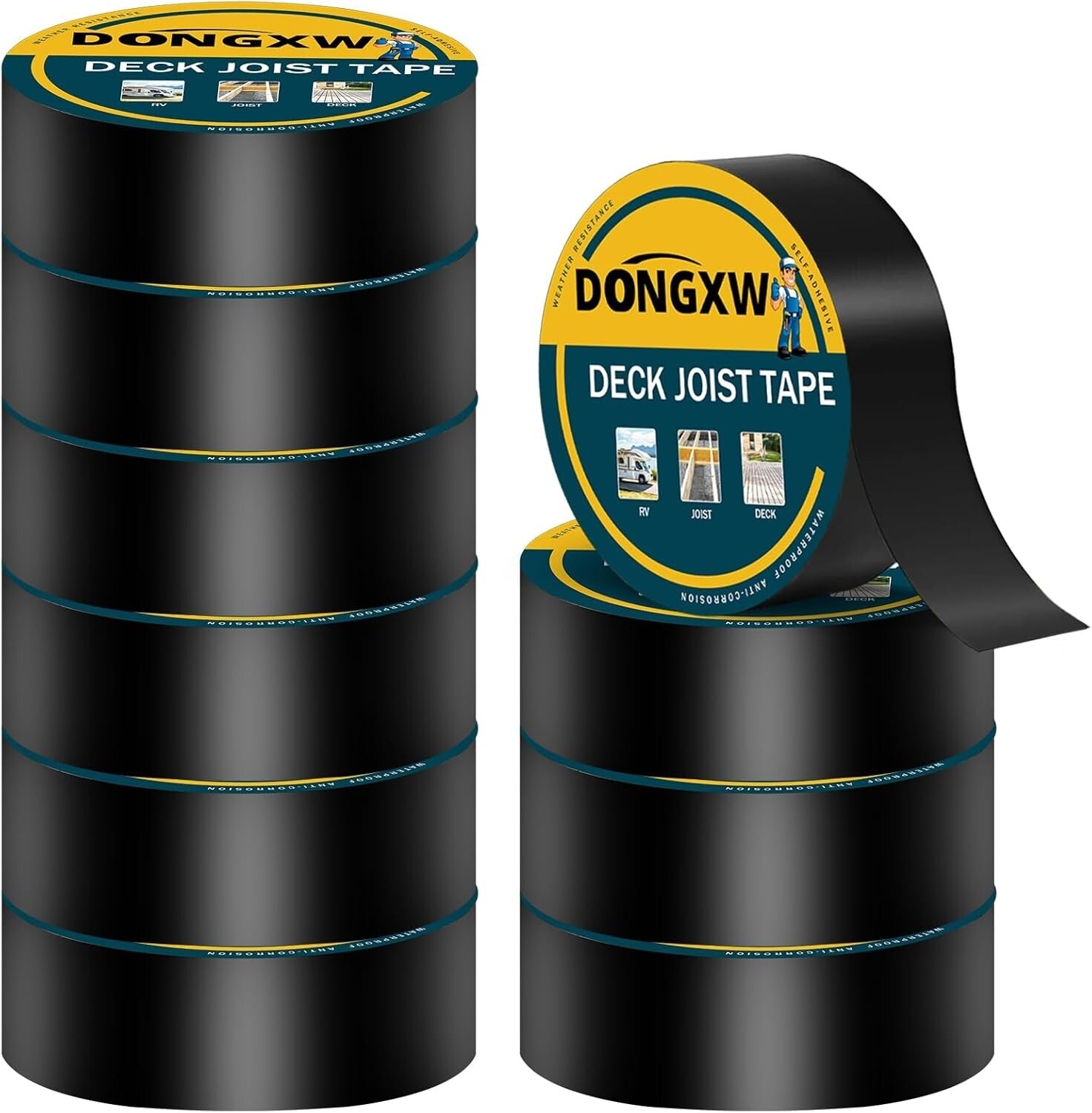 10-Pack Waterproof Butyl Deck Joist Tape 2'' x 50' - Weather Resistant Solution