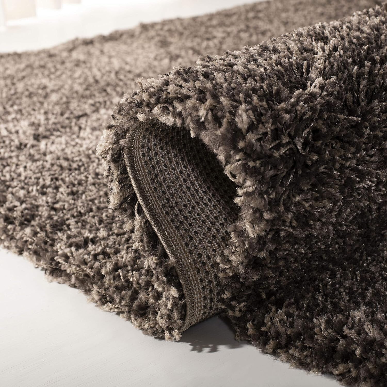 Elegant Mushroom California Shag Area Rug 6'7" x 9'6" - 2-Inch Thick Comfort