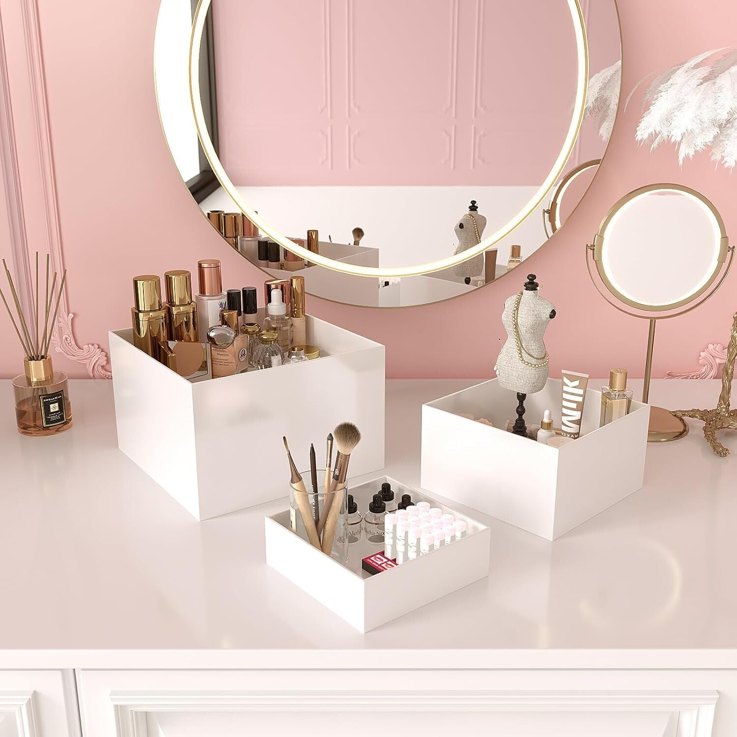 Elegant 3-Piece Buffet Risers Set - Glossy Acrylic Stands for Food & Displays