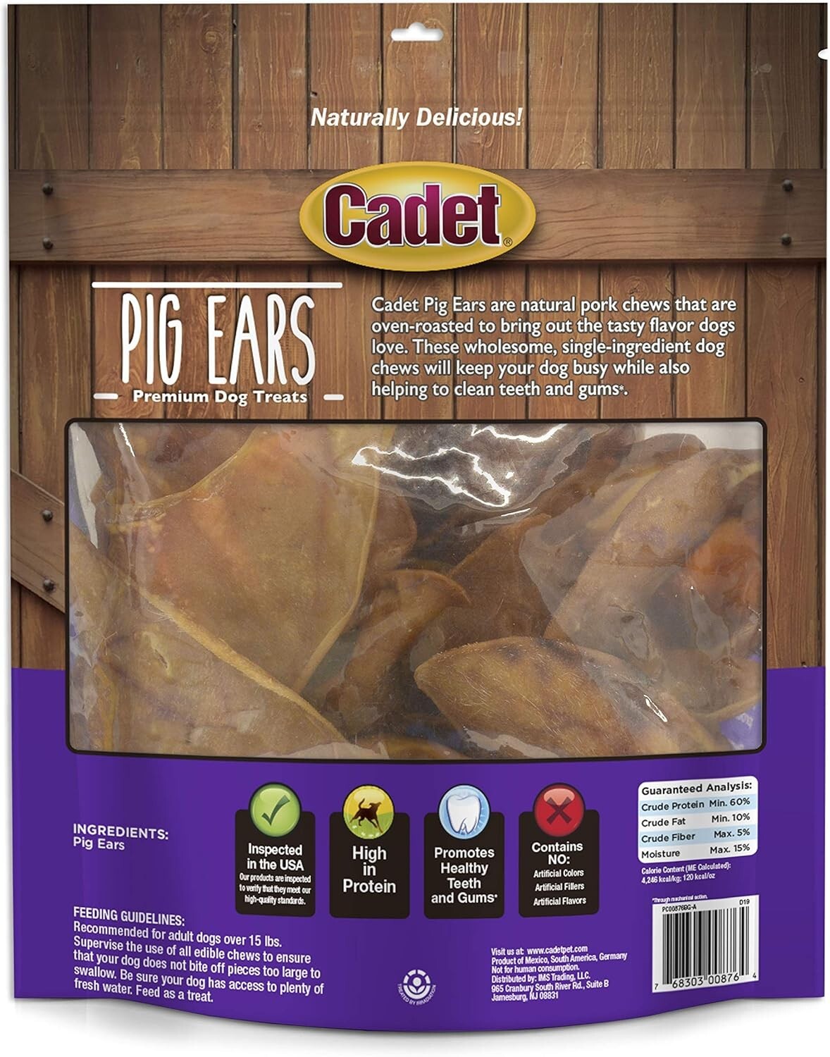 Savory Natural Pig Ears for Dogs - 25 Count Long-Lasting Chews, 100% Real Pork