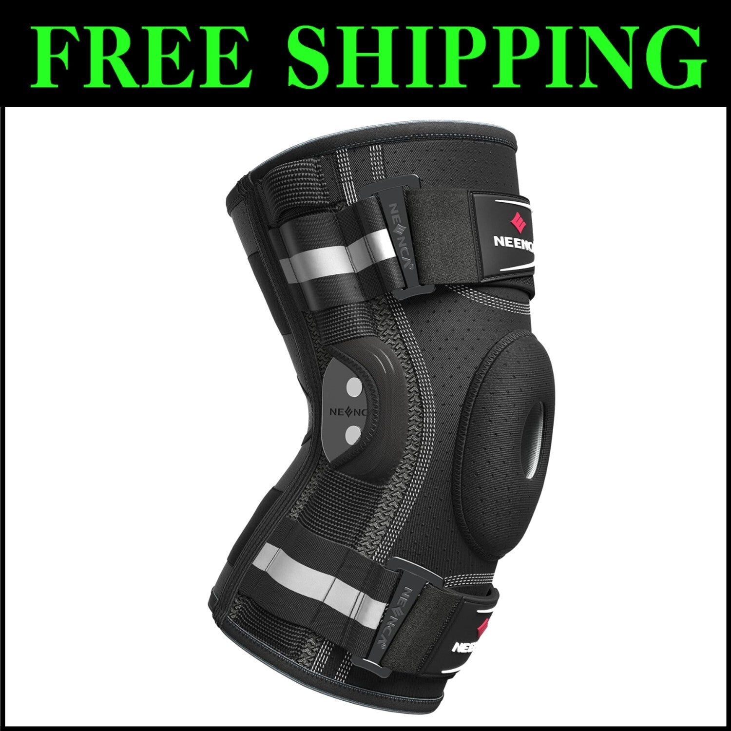 Professional Adjustable Knee Brace with Hinged Support & Patella Gel Pad XL