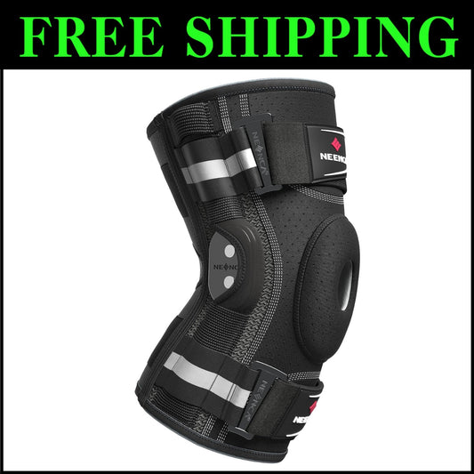Professional Adjustable Knee Brace with Hinged Support & Patella Gel Pad XL