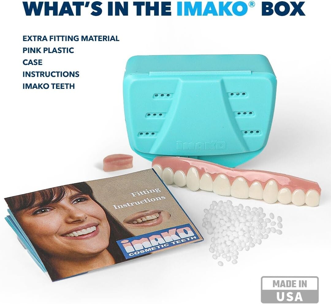 Custom Fit Cosmetic Teeth Uppers - Bleached White - Perfect for Quick Smile Fix