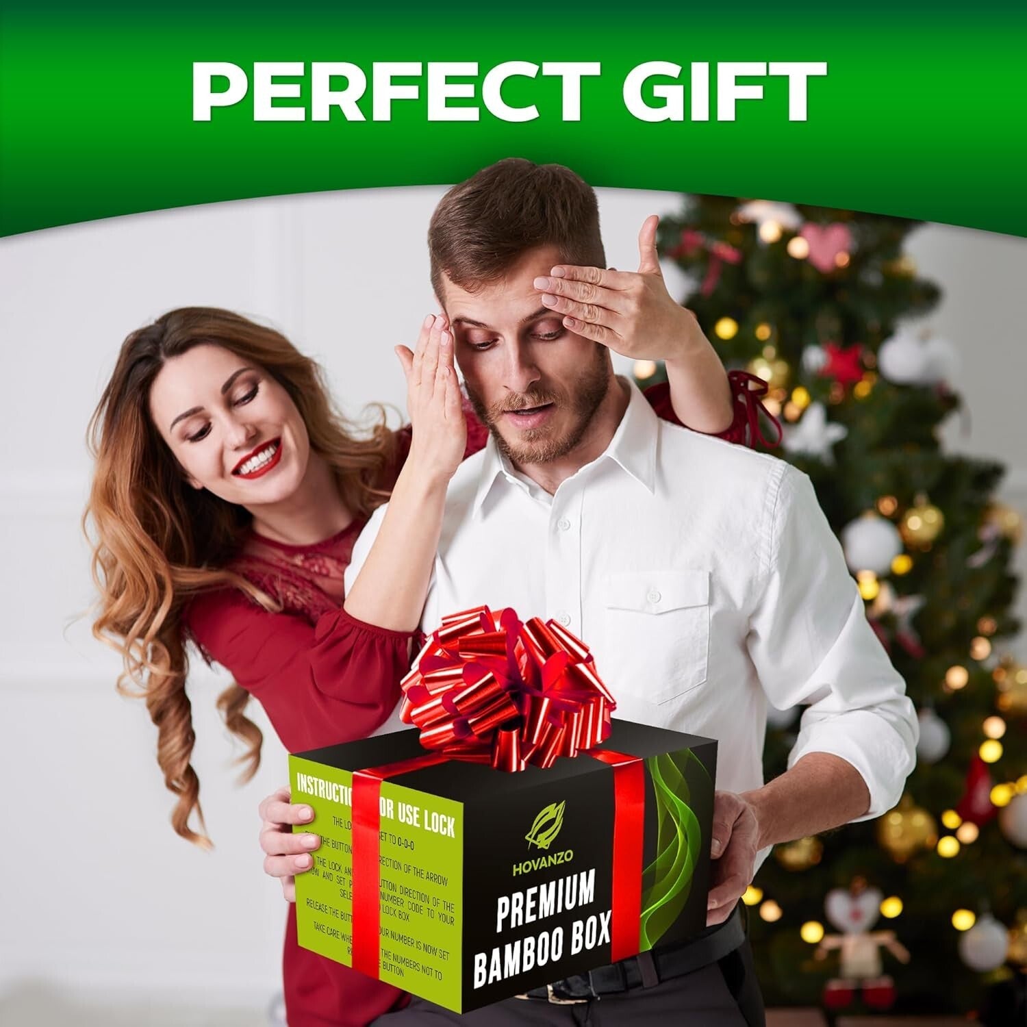 5-Compartment Locking Bamboo Box - Reinforced Storage with Customizable Tray