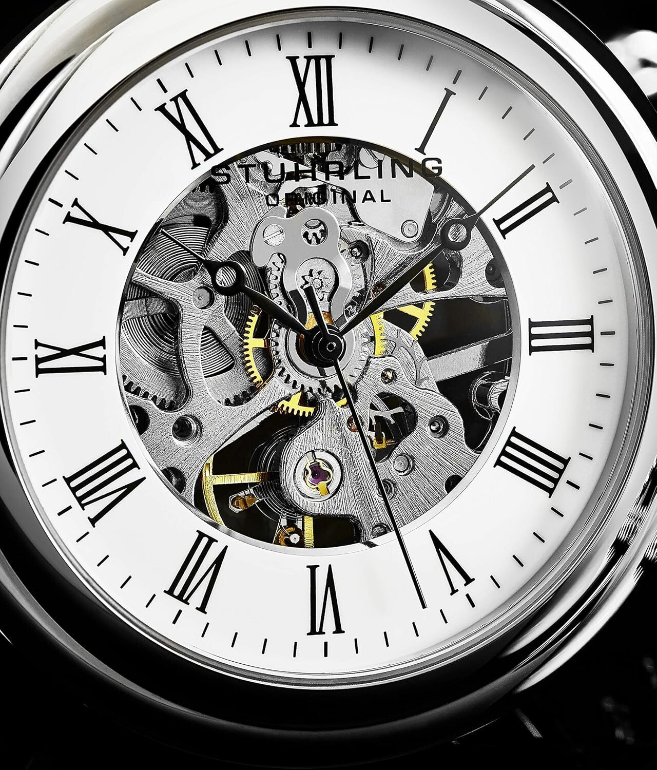 Hand-Winding Stainless Steel Pocket Watch with Elegant Mechanical Movement