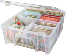 Load image into Gallery viewer, Portable Double Deep Craft Storage Box with Handle &amp; Removable Dividers 15.25"
