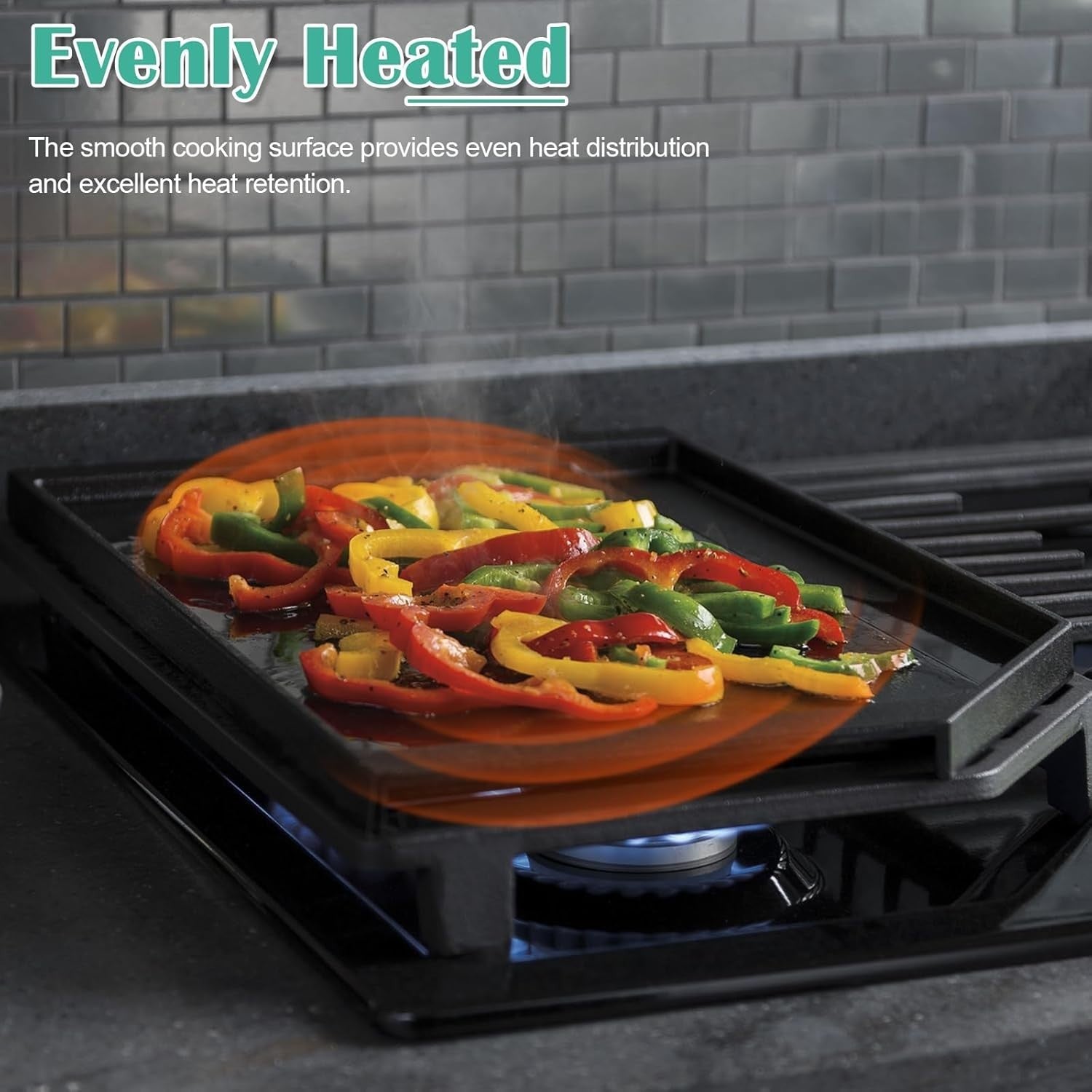 Durable Cast Iron Griddle Plate for GE Cafe & Profile Gas Stoves - 18.6" x 12.4"