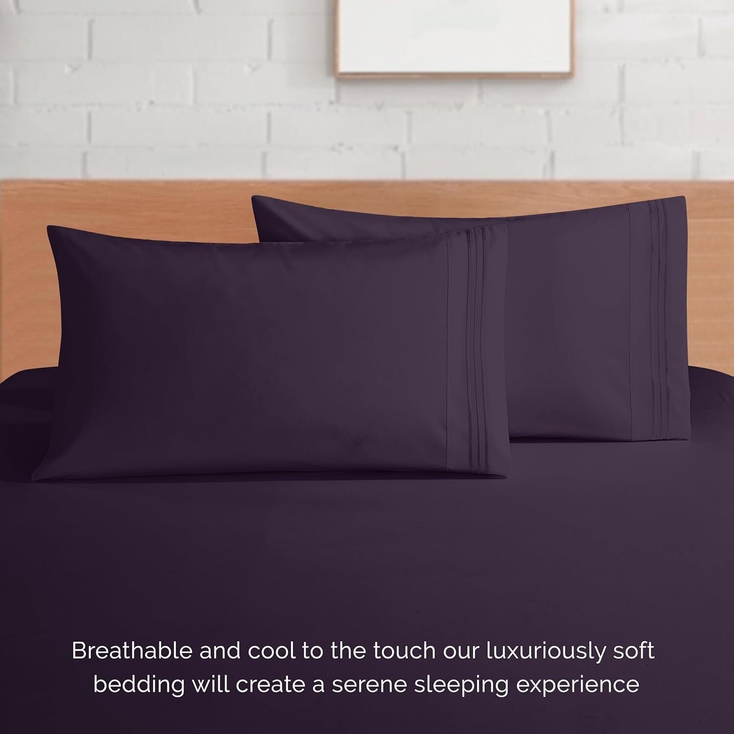 King-Size Luxury Microfiber Sheet Set - Fade Resistant & Wrinkle Free, Eggplant