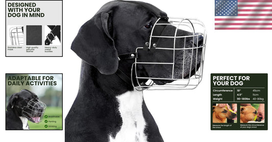Durable Stainless Steel Dog Muzzle for Great Danes - Comfortable & Humane