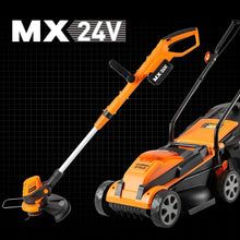 Load image into Gallery viewer, Lightweight 24V Max Lawn Mower with 10-Inch Trimmer - 2 Batteries Included