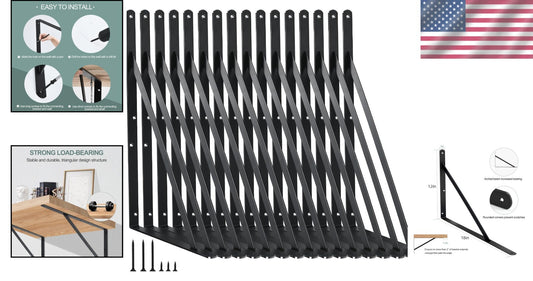 Premium 16-Pack Heavy Duty Shelf Brackets - 240lb Capacity, Powder Coated Finish