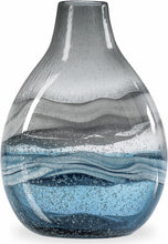 Load image into Gallery viewer, Unique 11" Blue Glass Centerpiece Vase - Perfect for Contemporary Interiors
