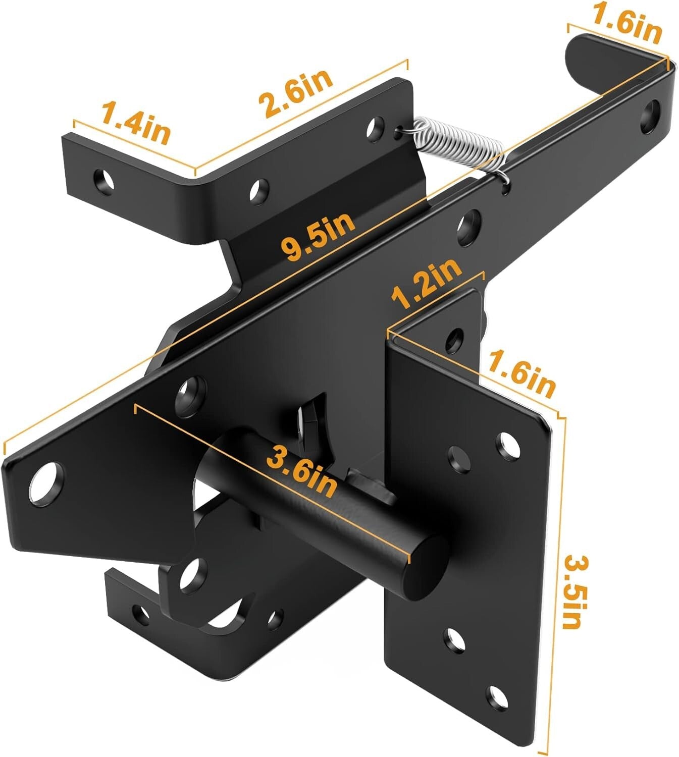 Durable Self-Closing Gate Hardware Kit: Stainless Steel Hinges & Latch Set