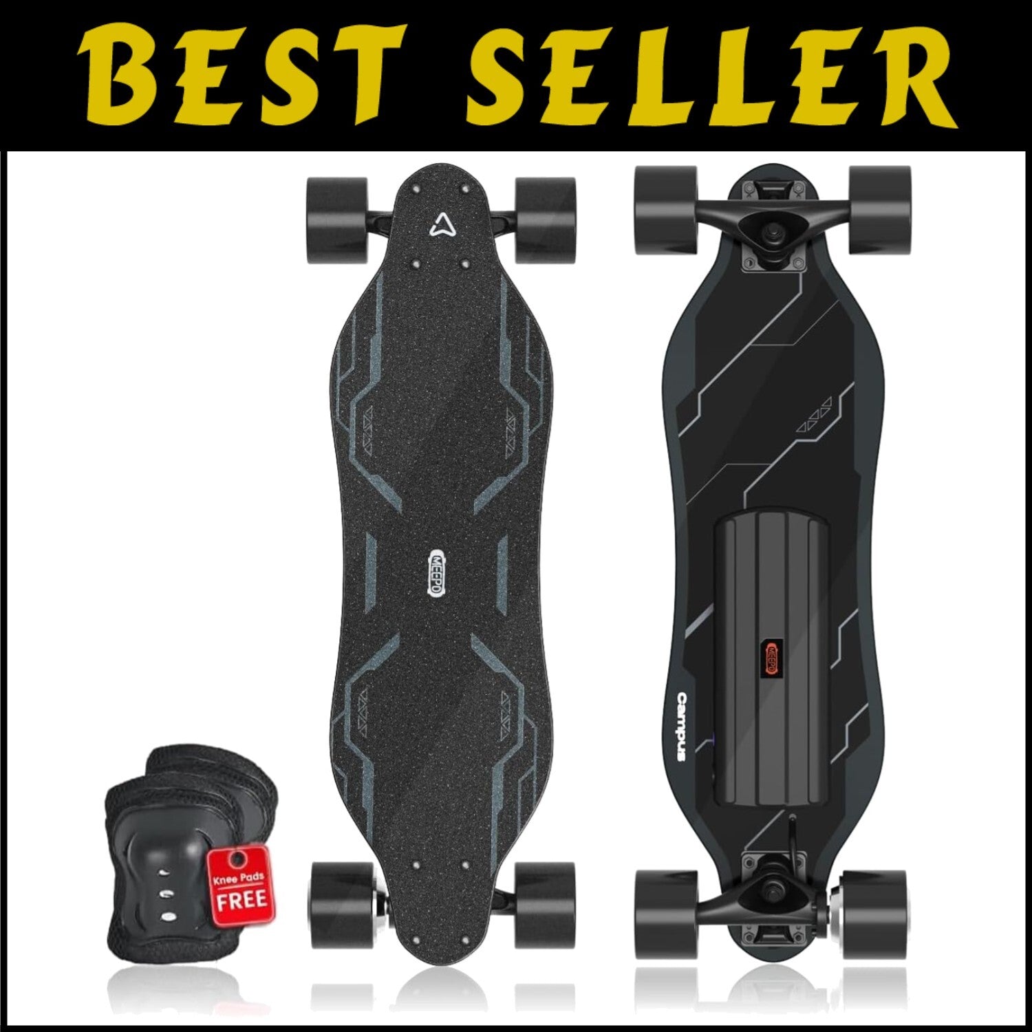 Durable 7-Ply Longboard - Meepo Campus Electric Skateboard with Remote Control