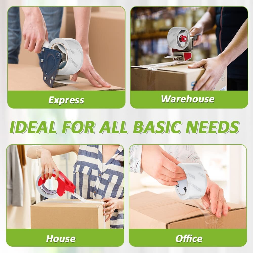 Durable Clear Packing Tape Set - 36 Rolls, Ideal for Storage & Shipping Packs