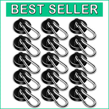 Load image into Gallery viewer, Neodymium Magnetic Hooks, 15 Pack - Strong, Easy Install, Adjustable Design