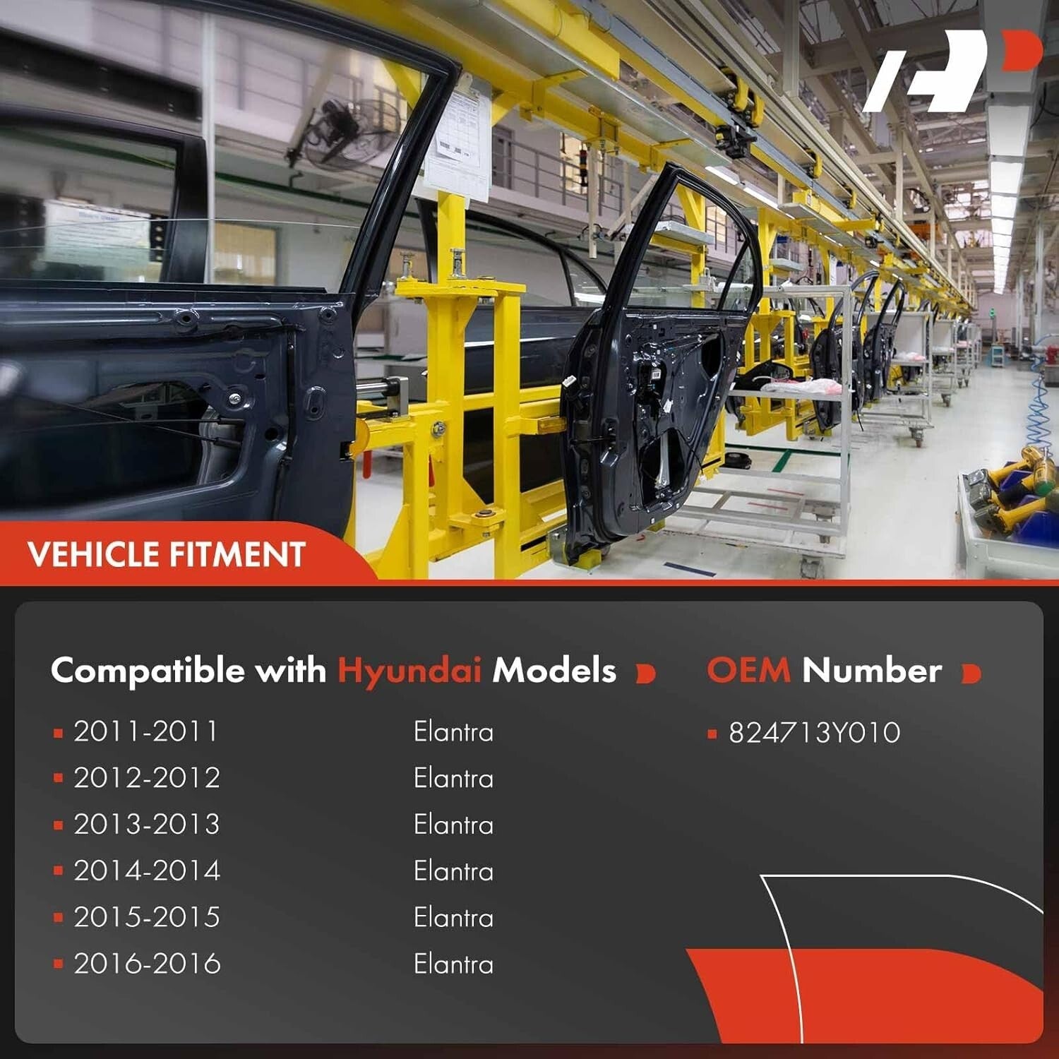 Power Window Regulator with Motor for Hyundai Elantra 2011-2016 - Front Left