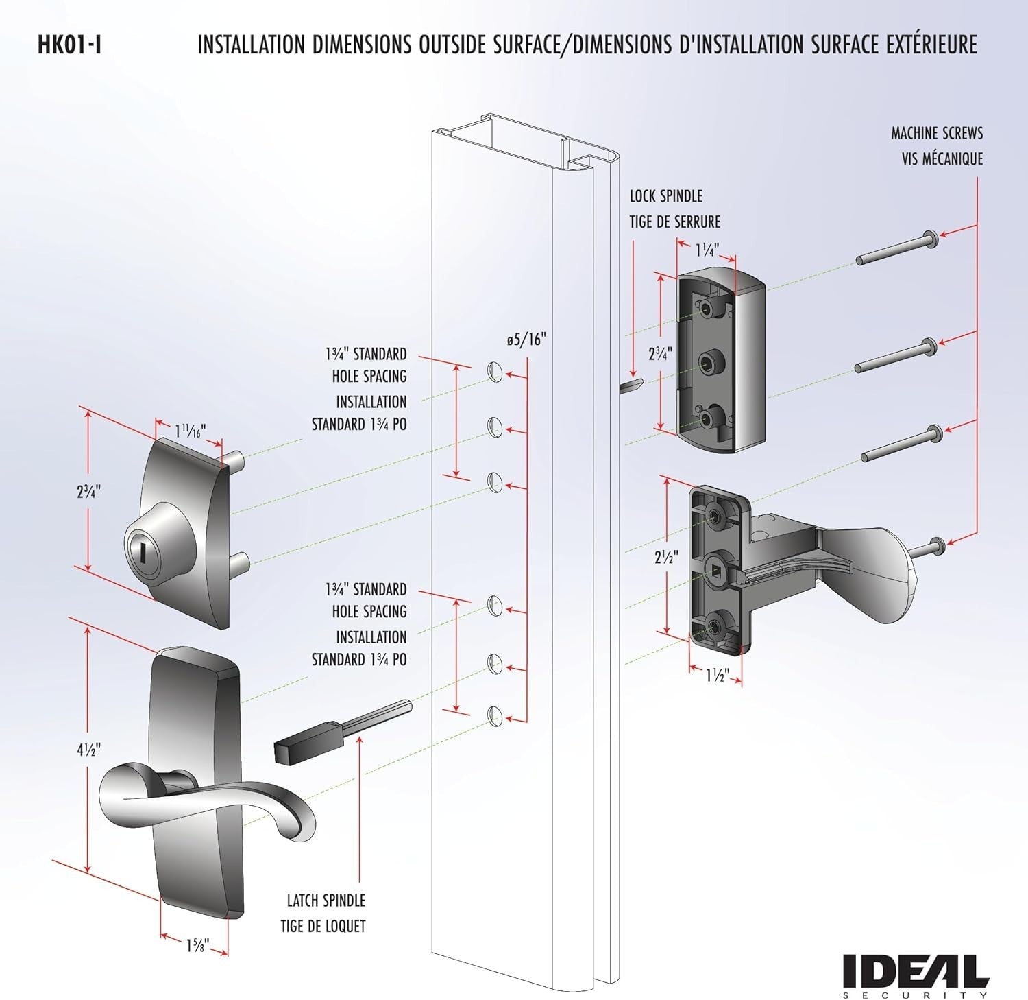 Durable Matte Black Door Lever Set with Keyed Deadbolt Lock - Easy Installation