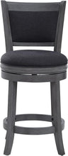 Load image into Gallery viewer, Elegant 24-Inch Dark Grey Upholstered Swivel Counter Stools - Modern Design