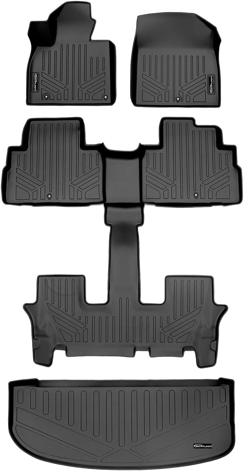 Universal Fit Black Floor Liners for Kia Telluride - Protect Against Elements
