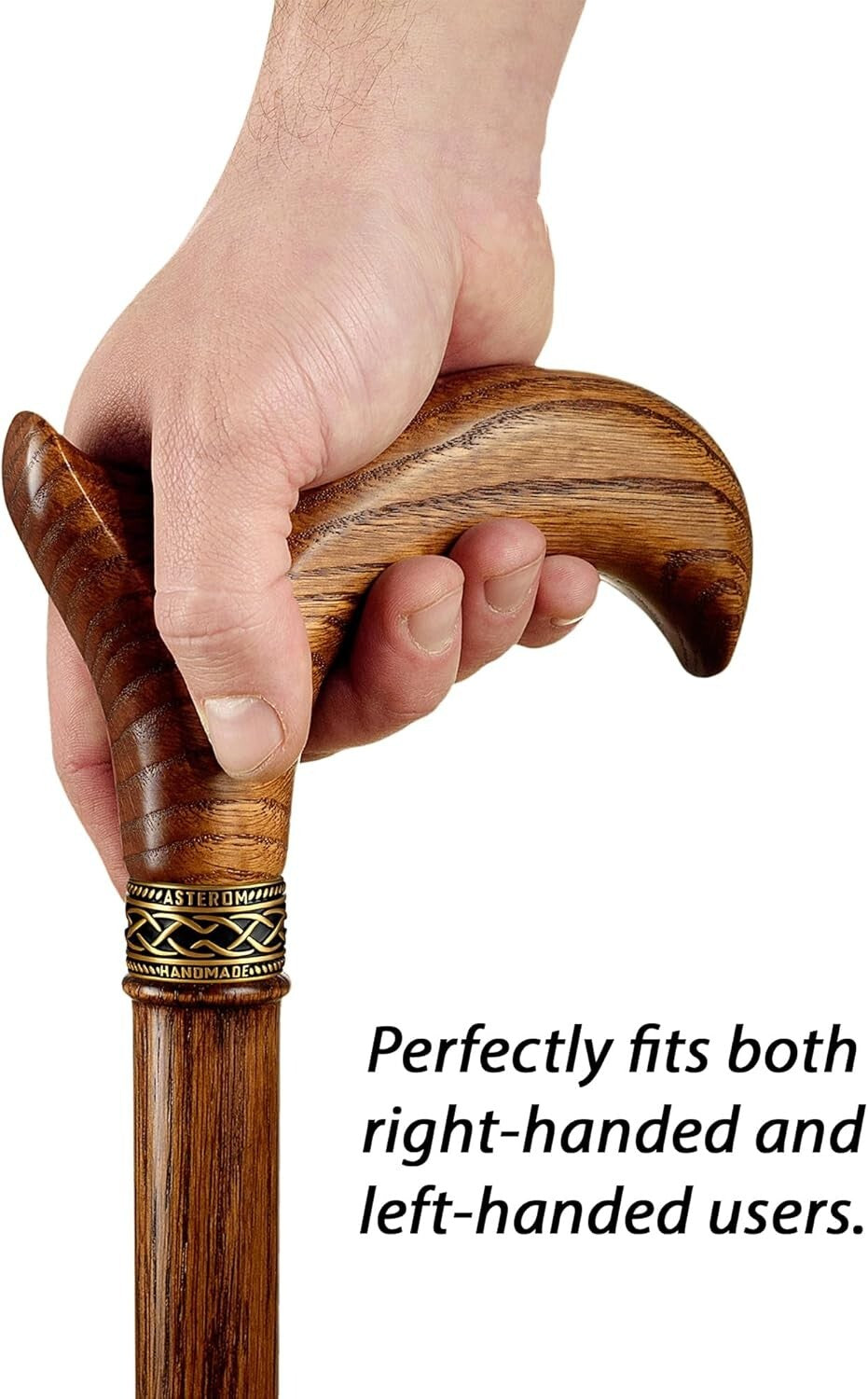 Fashionable 33-Inch Wooden Cane - Handmade Ergonomic Design for Every Lifestyle