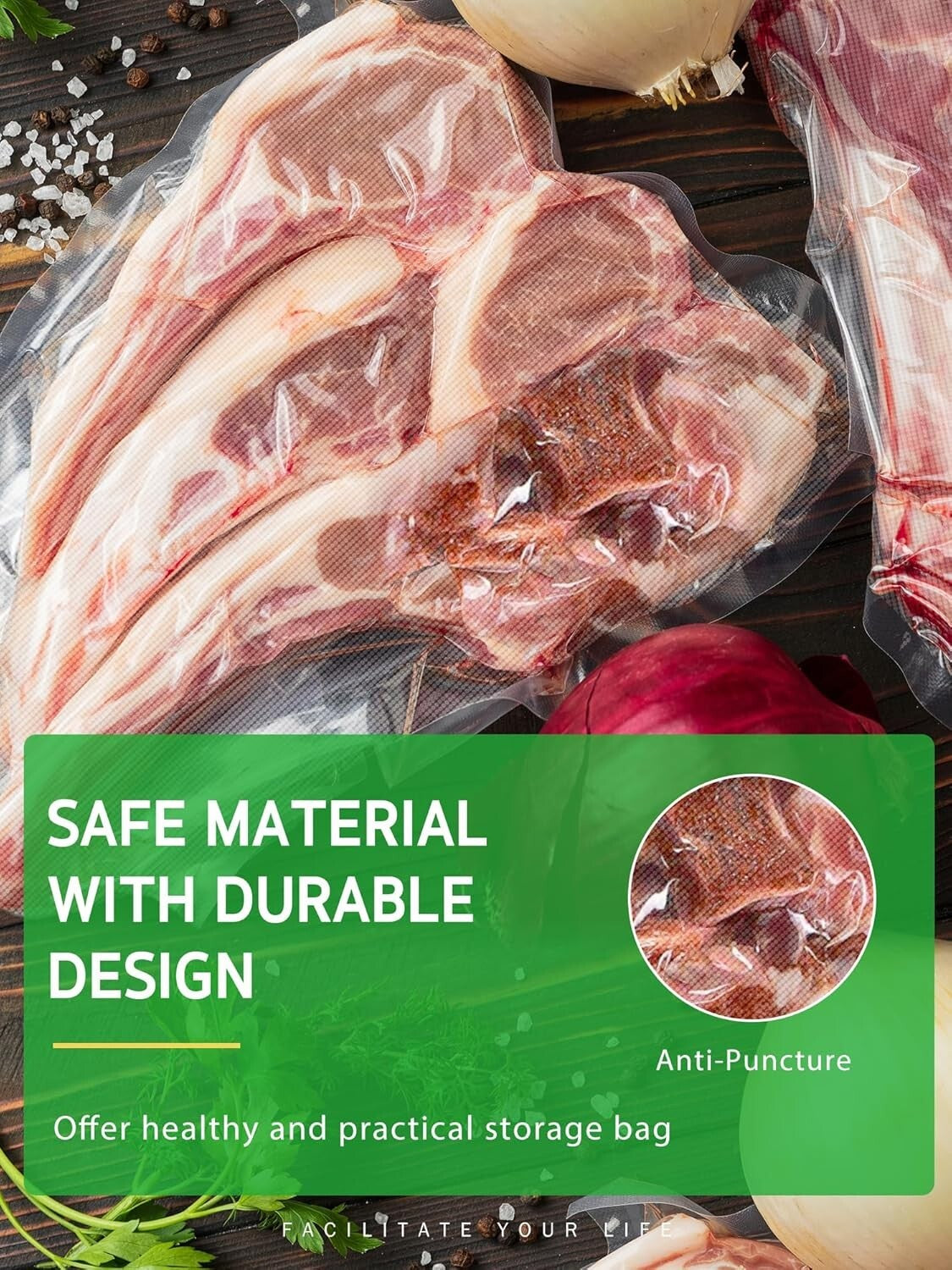 Versatile 10 Pack BPA-Free Vacuum Sealer Bags, Perfect for Meal Prep & Sous Vide